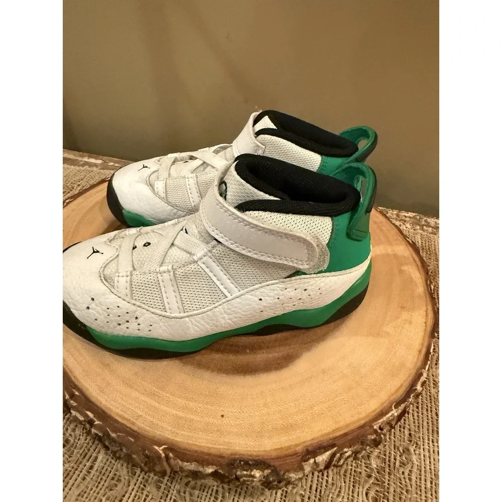 Nike Jordan 6 Rings Toddler‎ White/Green (323420 131) Sz 10C Lucky Green